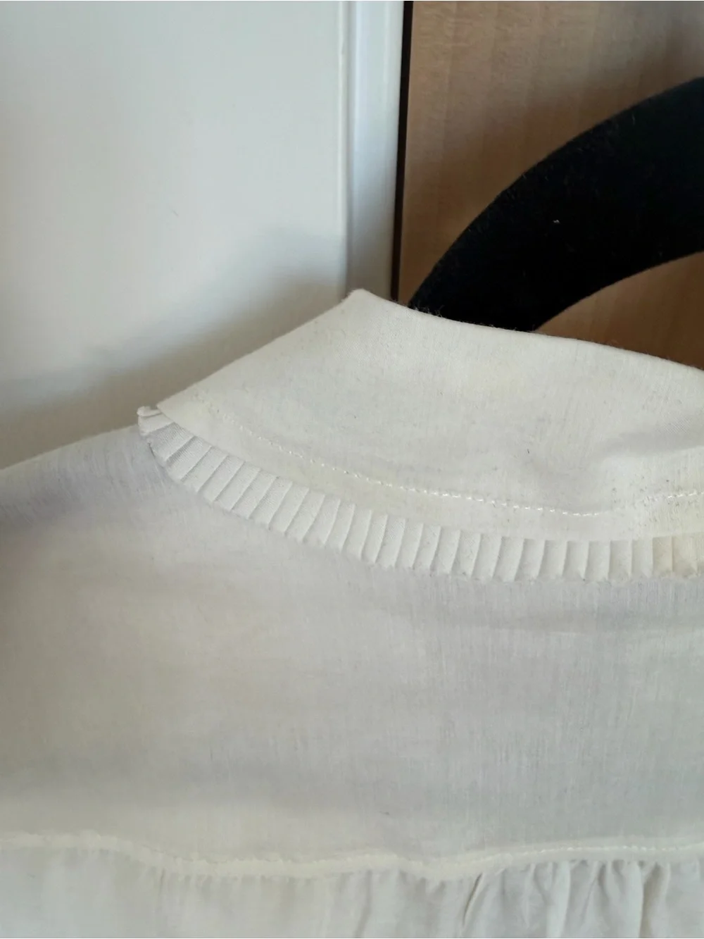 J. Crew Cream Ruffled Collar Short Sleeve Blouse